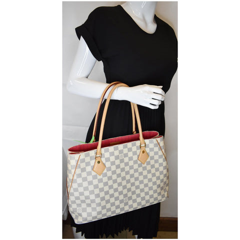 LOUIS VUITTON Calvi Damier Azur Shoulder Bag White