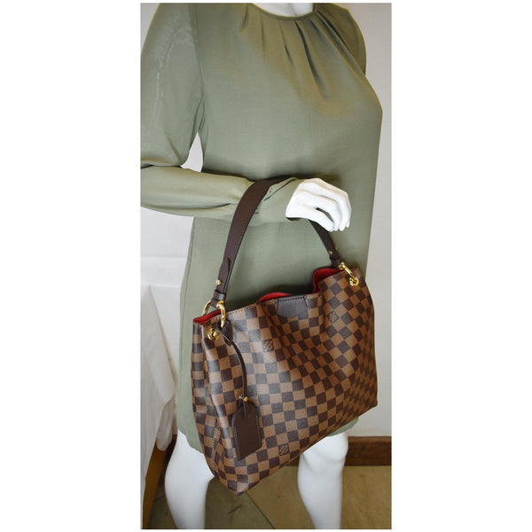 Louis Vuitton Graceful PM Damier Ebene Shoulder Bag - bag on hand view