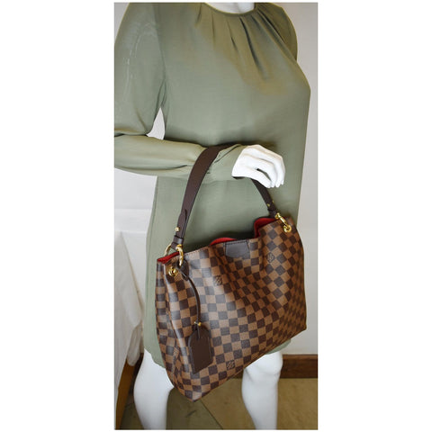 Louis Vuitton Graceful PM Damier Ebene Shoulder Bag - bag on hand view