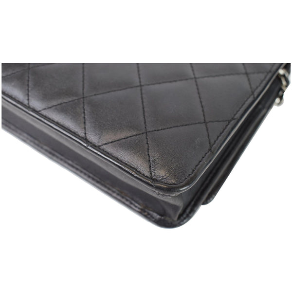 CHANEL Cambon Ligne Quilted Leather WOC Clutch Bag Black
