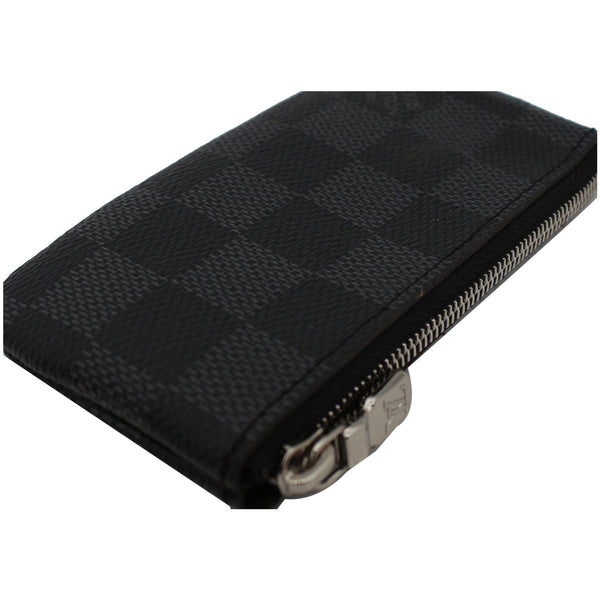 LOUIS VUITTON Pochette Key Cles Damier Graphite Coin Case Black