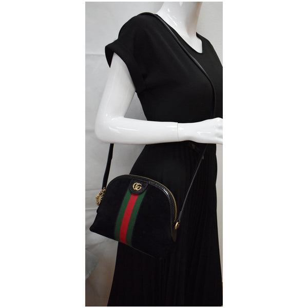 Gucci Ophidia GG Small Suede and Leather Shoulder Bag