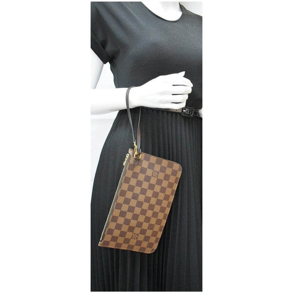 Louis Vuitton Neverfull MM Damier Ebene Pochette Pouch women