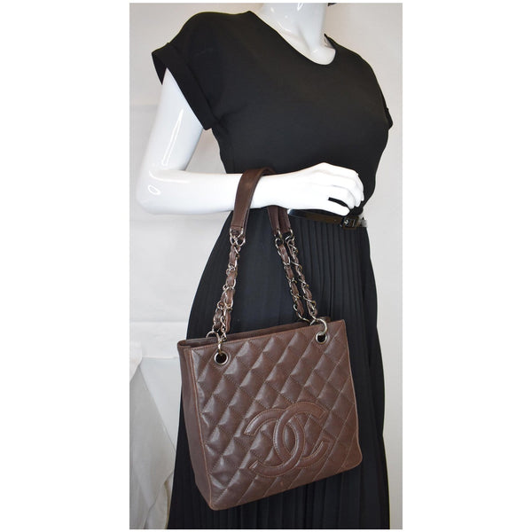 Chanel PST Caviar Leather Petit Shopping Handbag