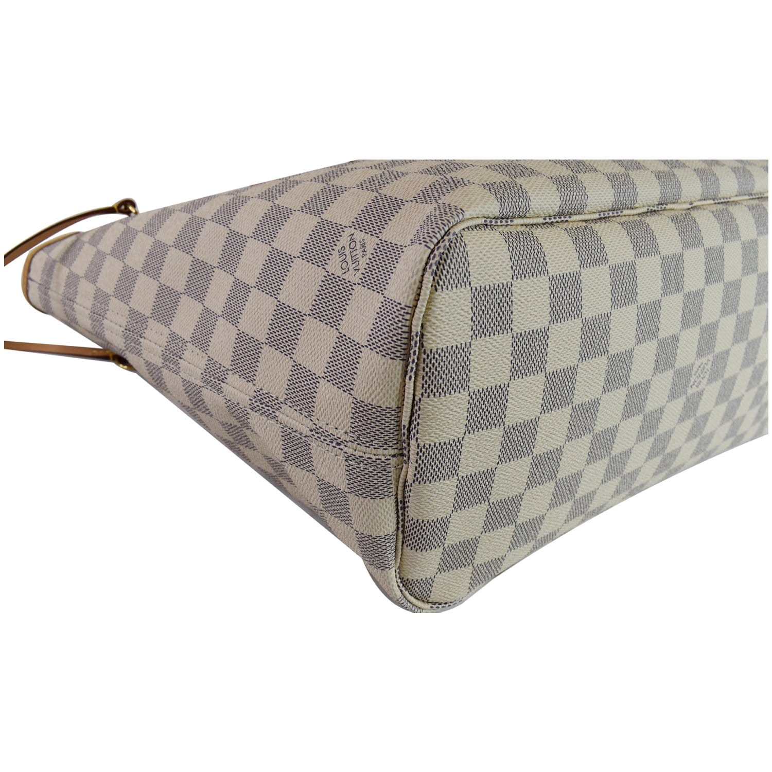 LOUIS VUITTON Neverfull MM Damier Azur Tote Shoulder Bag White LOUIS VUITTON Neverfull MM Damier Azur Tote Shoulder Bag White