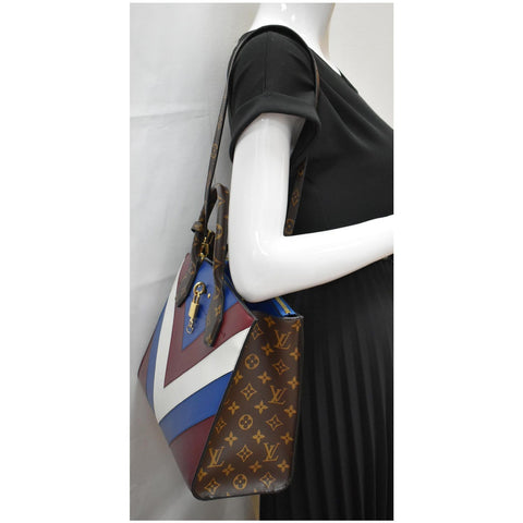 LOUIS VUITTON City Steamer MM Monogram Calfskin Tote Bag Burgundy