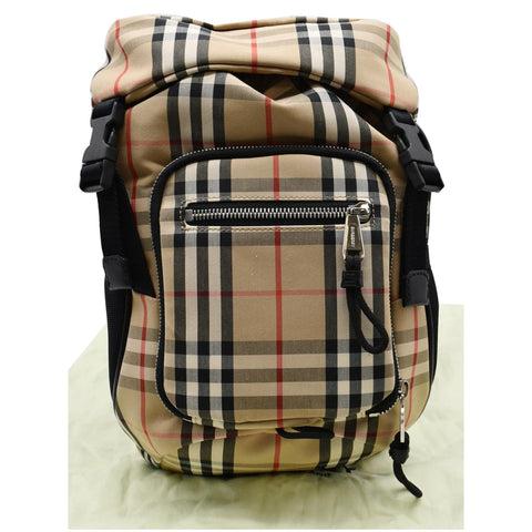 BURBERRY Vintage Leo Check Nylon Belt Pack Beige