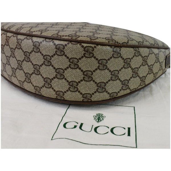 GUCCI Vintage GG Supreme Canvas Shoulder Bag Beige