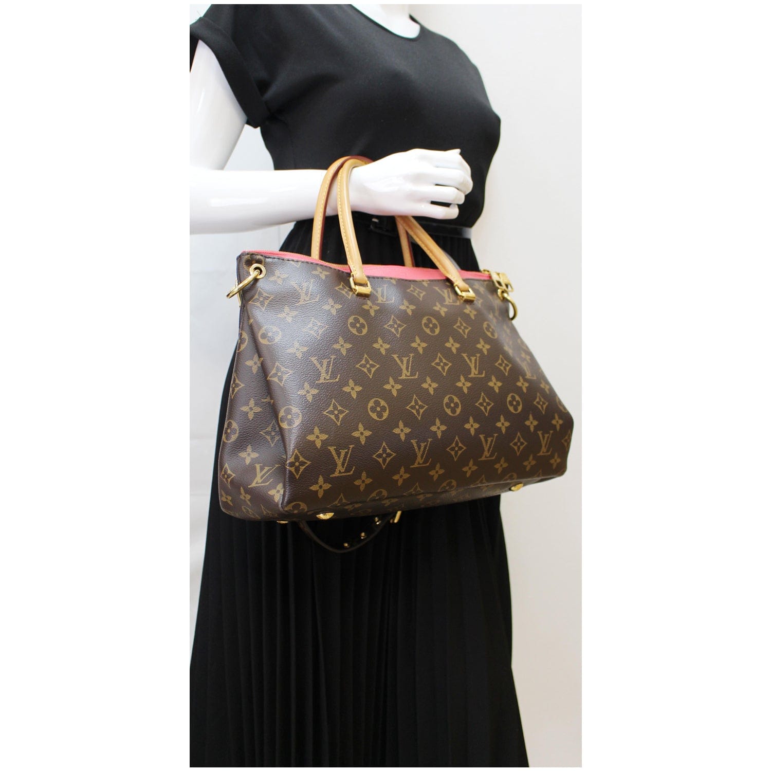 Louis Vuitton Monogram Pallas MM w/ Strap - Brown Handle Bags