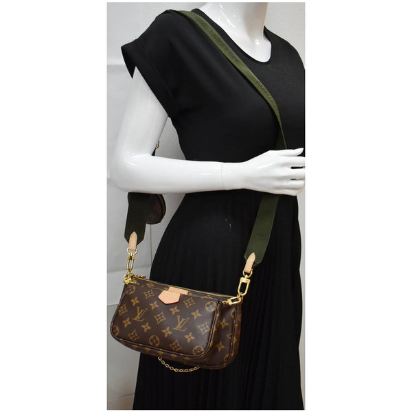 LOUIS VUITTON Multi Chain Pochette Accessories Clutch Bag Brown