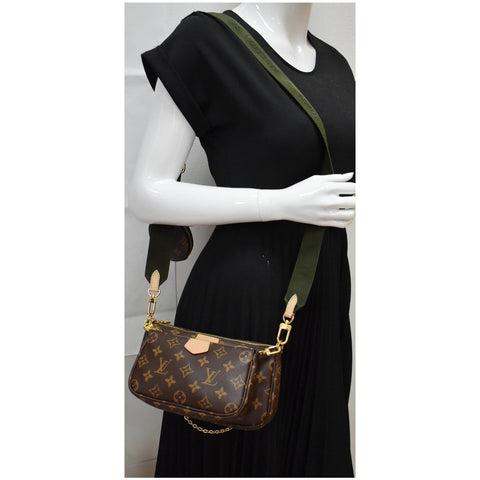 LOUIS VUITTON Multi Chain Pochette Accessories Clutch Bag Brown