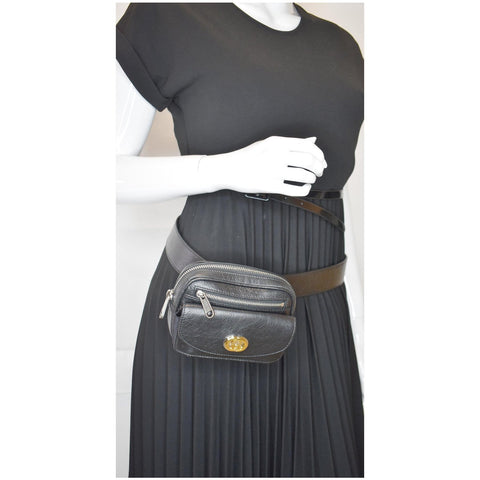 Gucci Morpheus Leather Belt Bag Black hip wear bag