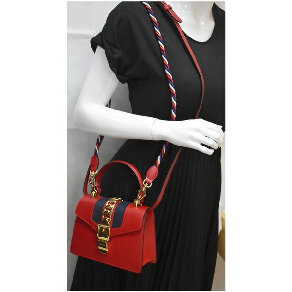 Gucci Sylvie Mini Leather Crossbody Bag for women