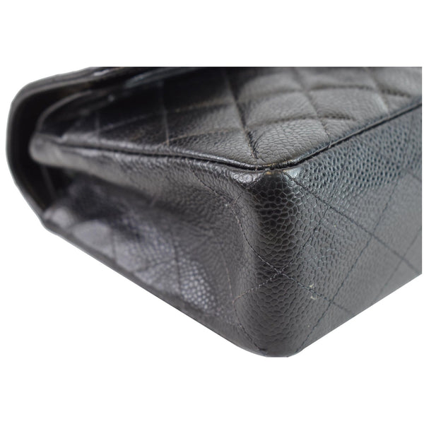 CHANEL Small Double Flap Caviar Quilted Leather Shoulder Bag Black