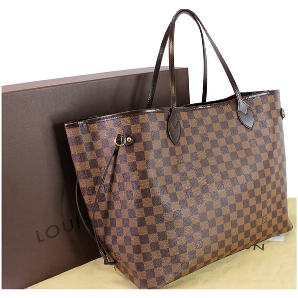 Louis Vuitton Neverfull GM Damier Ebene Satchel Bag - customer look