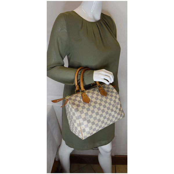 Louis Vuitton Speedy 25 Damier Azur Satchel Bag - elbow handbag