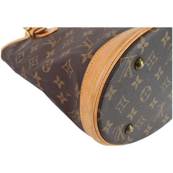 LOUIS VUITTON Petit Bucket Monogram Canvas Shoulder Bag Brown