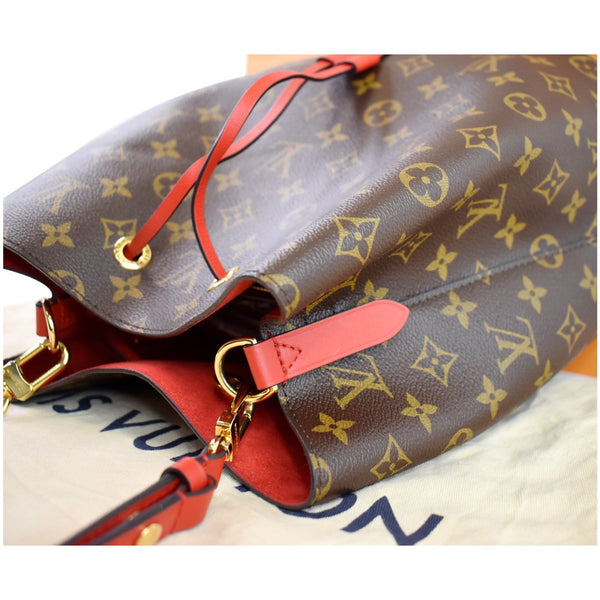 Louis Vuitton Neonoe Monogram Canvas Shoulder Bag red straps