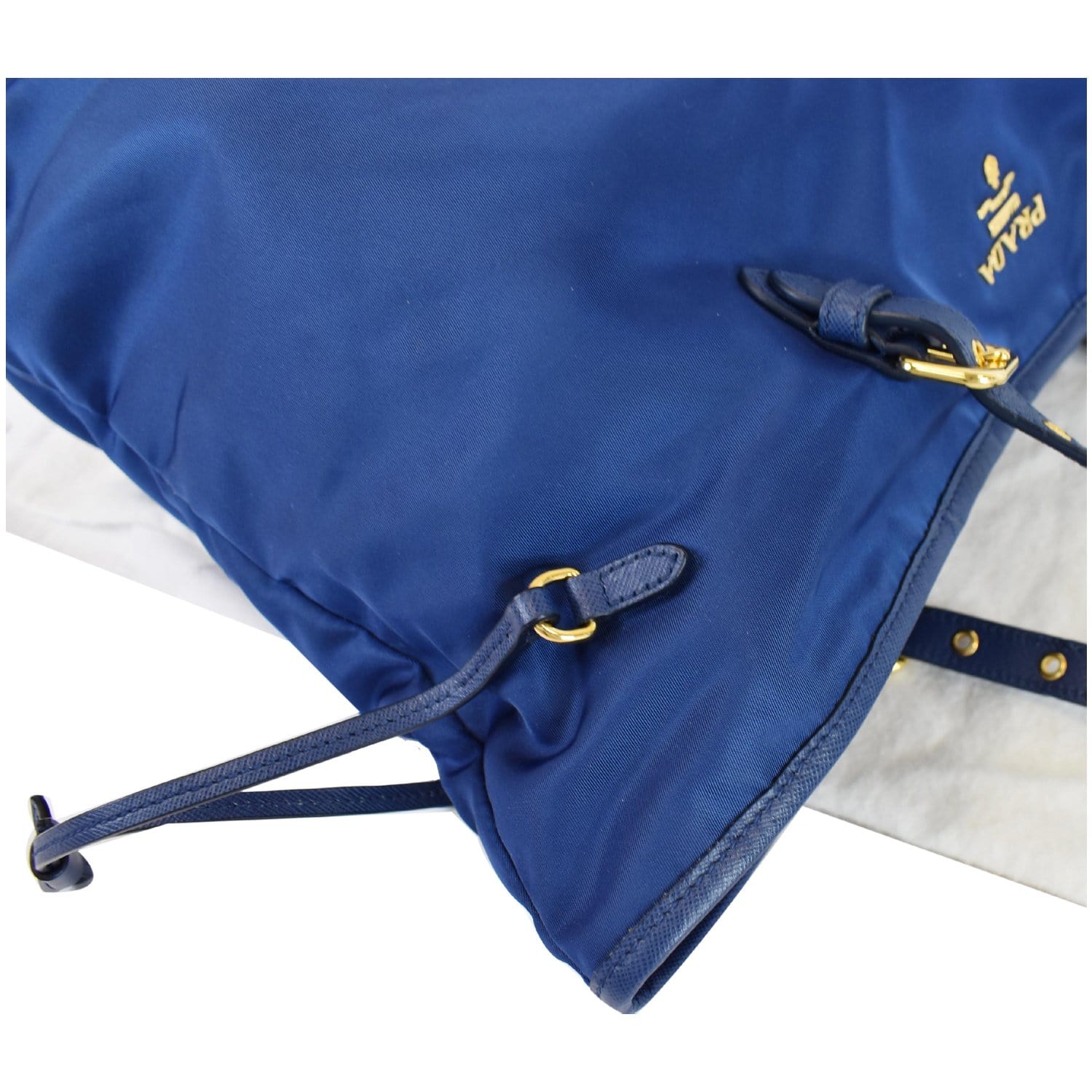 New Prada Blue Nylon Tessuto Tote Bag with Strap 1BG189 – Italy Station