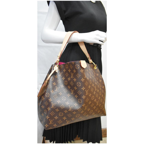 LOUIS VUITTON Graceful MM Monogram Canvas Shoulder Bag Brown