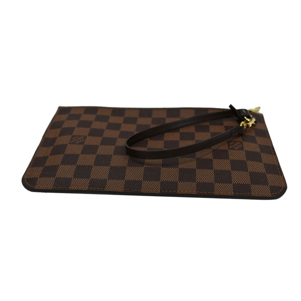 LOUIS VUITTON Neverfull MM Damier Ebene Pochette Wristlet Pouch Brown
