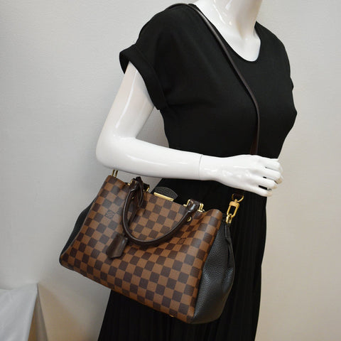 LOUIS VUITTON Brittany Damier Ebene Shoulder Bag Brown