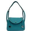 Hermes Lindy 30cm Clemence Leather Shoulder Bag Teal