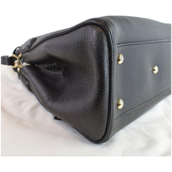 GUCCI Soho Small Pebbled Leather Shoulder Bag Black 336751