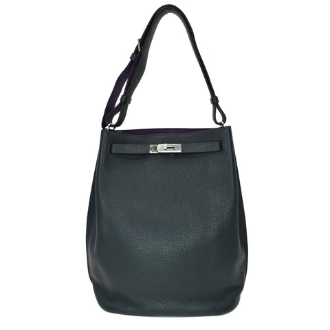 HERMES So Kelly 26 Taurillon Clemence Tote Bag Black - 10% Off
