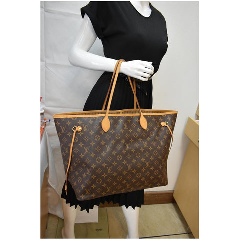 LOUIS VUITTON Neverfull GM Monogram Canvas Tote Bag Brown