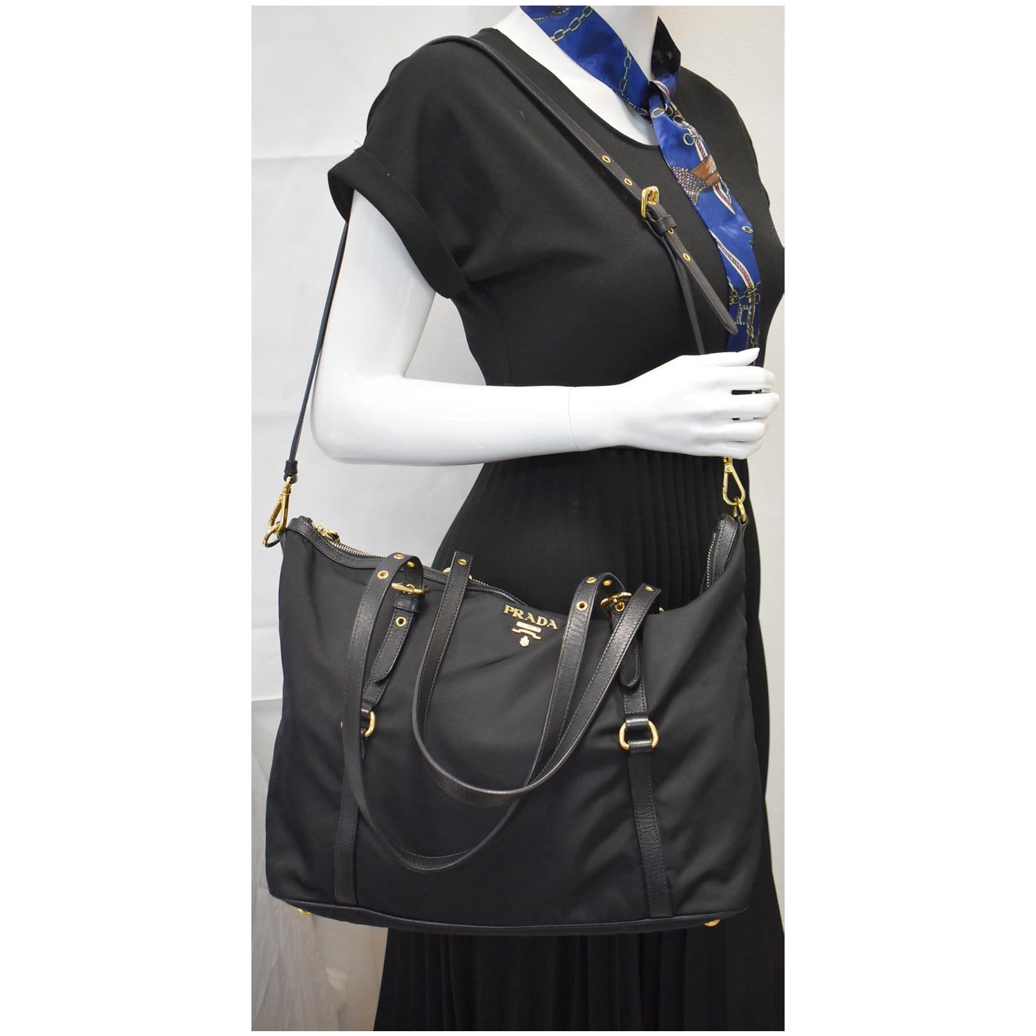  Black Re-Nylon Tote Bag , One Size For Female