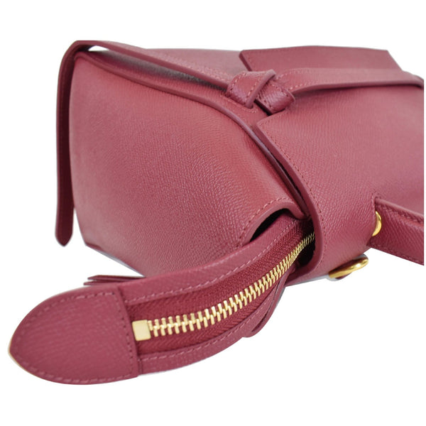 CELINE Micro Belt Grained Calfskin 2Way Shoulder Bag Ruby