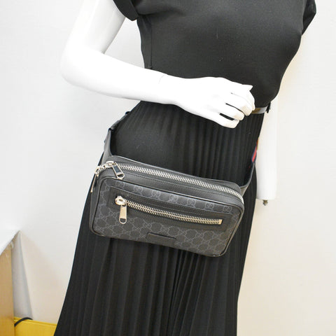 GUCCI GG Supreme Canvas Belt Bumbag Black 474293