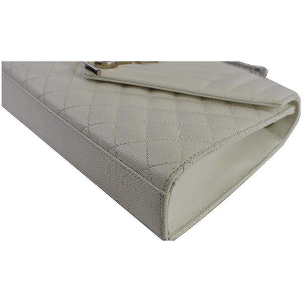 YVES SAINT LAURENT Envelope Medium Chain Leather Shoulder Bag White