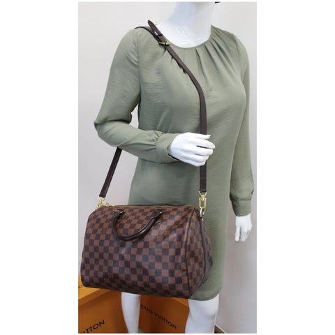 Louis Vuitton Speedy 30 Damier Ebene Crossbody Bag