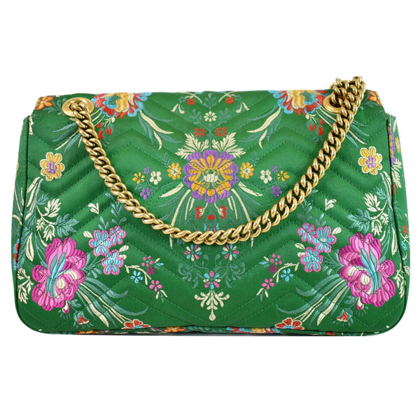 Gucci GG Marmont Floral Jacquard Matelasse Bag Green