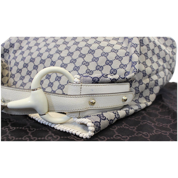 GUCCI Horsebit GG Canvas Large Hobo Bag Blue/White 114900-US
