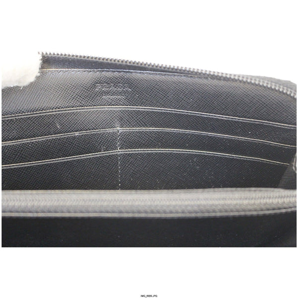 PRADA Black Nylon Zip Around Wallet
