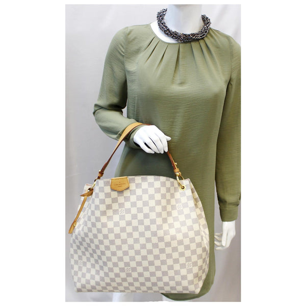 Louis Vuitton Graceful MM - Lv Damier Azur Shoulder Bag - shop