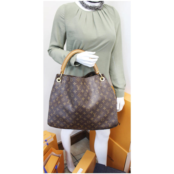 LOUIS VUITTON Artsy MM Monogram Canvas Shoulder Bag Brown
