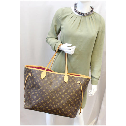 LOUIS VUITTON Neverfull GM Monogram Canvas Tote Shoulder Bag Brown-US