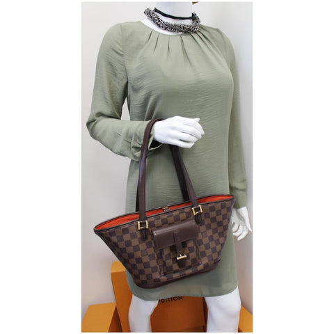 LOUIS VUITTON Manosque PM Damier Ebene Shoulder Bag Brown