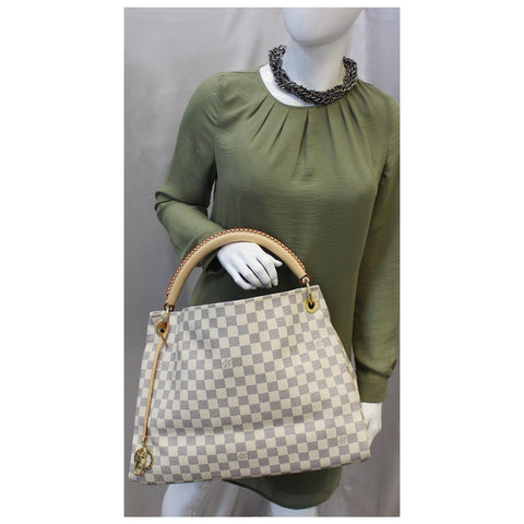 LOUIS VUITTON Artsy MM Damier Azur Shoulder Bag Brown-US