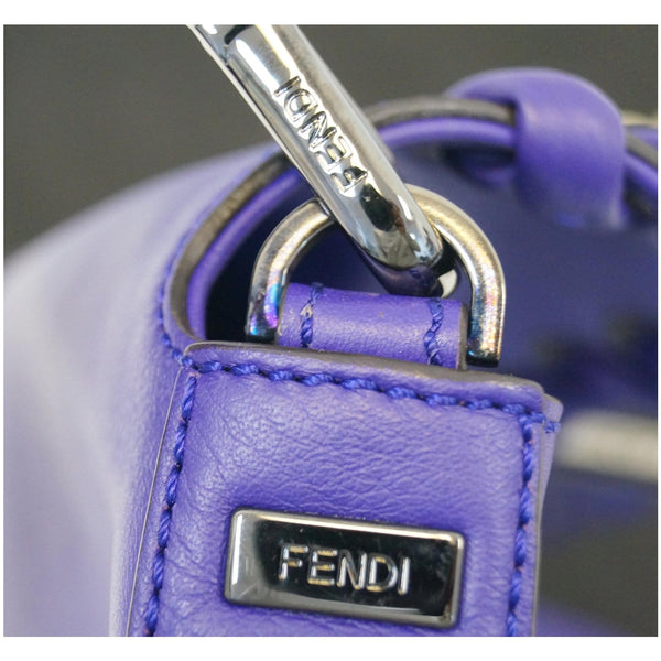 FENDI Baguette Whipstitch Trimmed Leather Shoulder Bag Purple