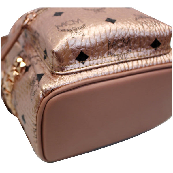 MCM Stark Bebe Boo X Mini Visetos Backpack Bag Gold