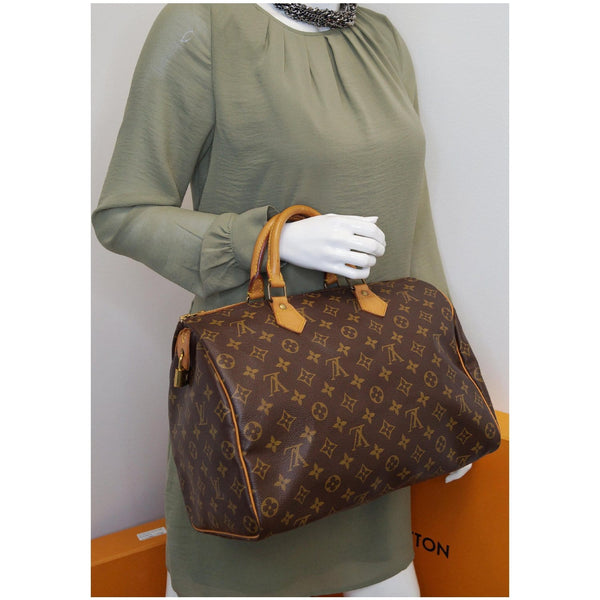 Louis Vuitton Speedy 35 Monogram Canvas Satchel Bag for women