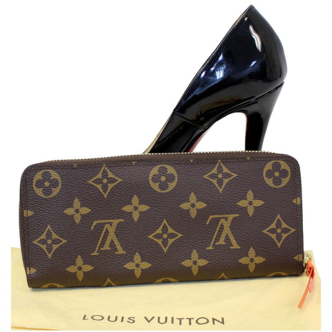 LOUIS VUITTON Clemence Monogram Canvas Wallet Brown