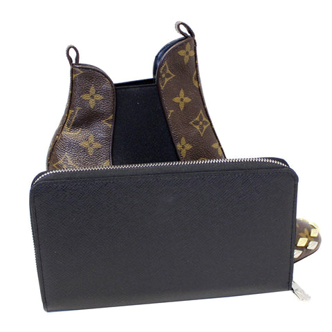 Louis Vuitton Zippy Wallet Organizer Taiga Leather Black