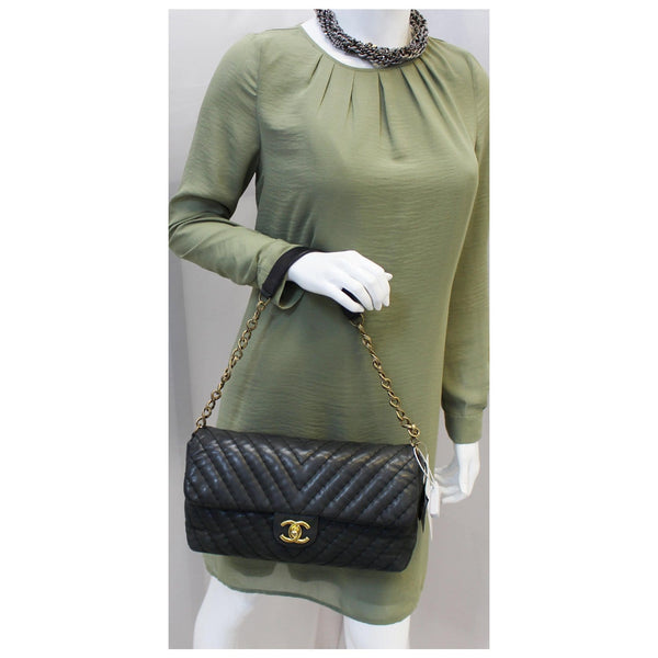 Chanel Classic Flap Bag Iridescent Surpique Chevron for sale
