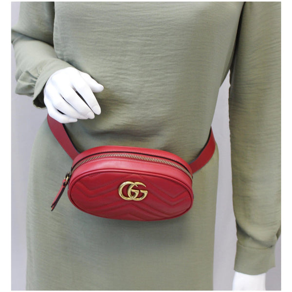 Gucci GG Marmont Matelasse Leather Belt Bag for women
